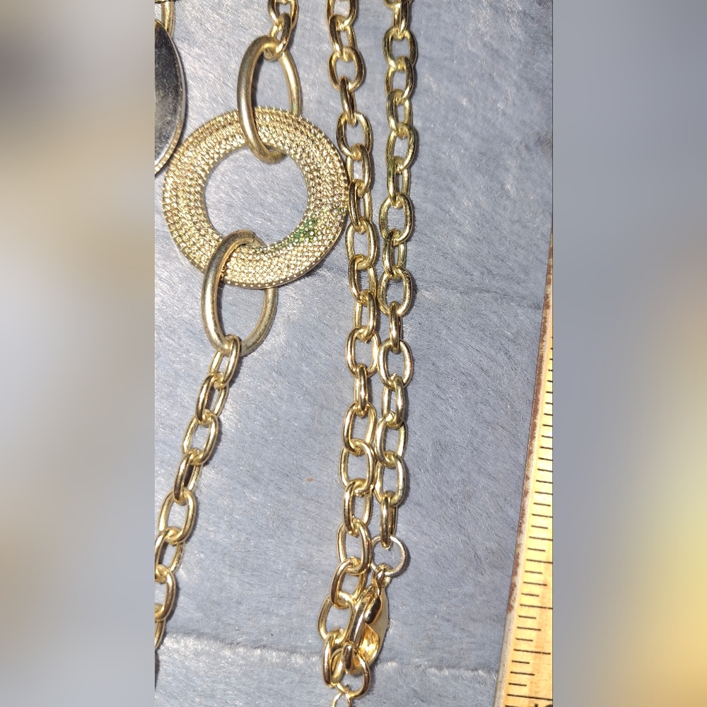 Pair Asymmetrical Two-Tone Statement Necklaces Li… - image 7